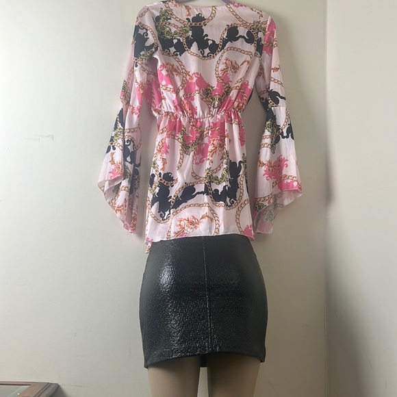 Unbranded Chain Multi- Colored Peplum Blouse/Dress Sz M - Picture 5 of 8